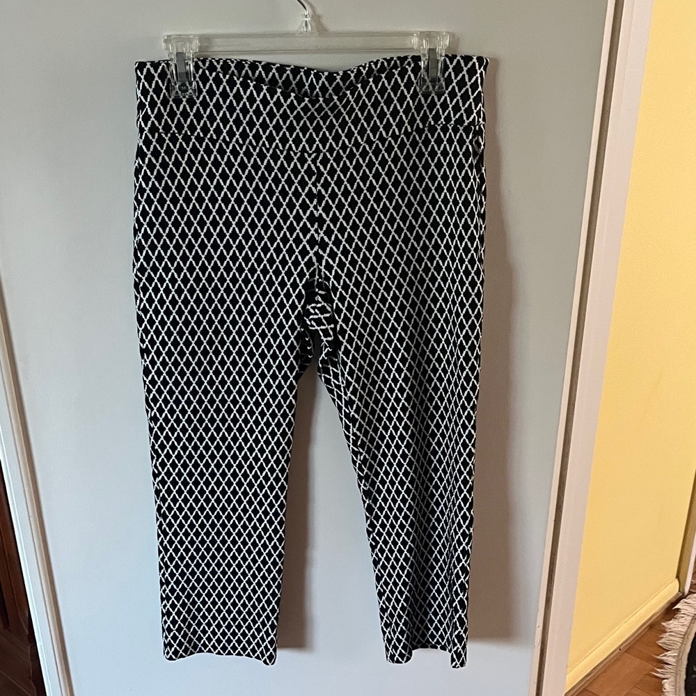 INC International Concepts Black and White Geometric Pants